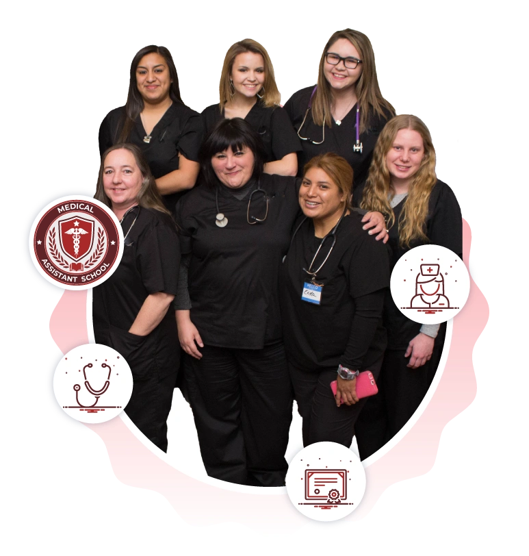 students posing in a group photo with their stethoscopes hanging from their necks students posing in a group photo with their stethoscopes hanging from their necks